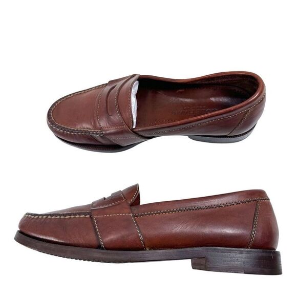 Cole Haan Douglas Brown Distressed Leather Penny Loafers Mens Size 7.5 main image 7